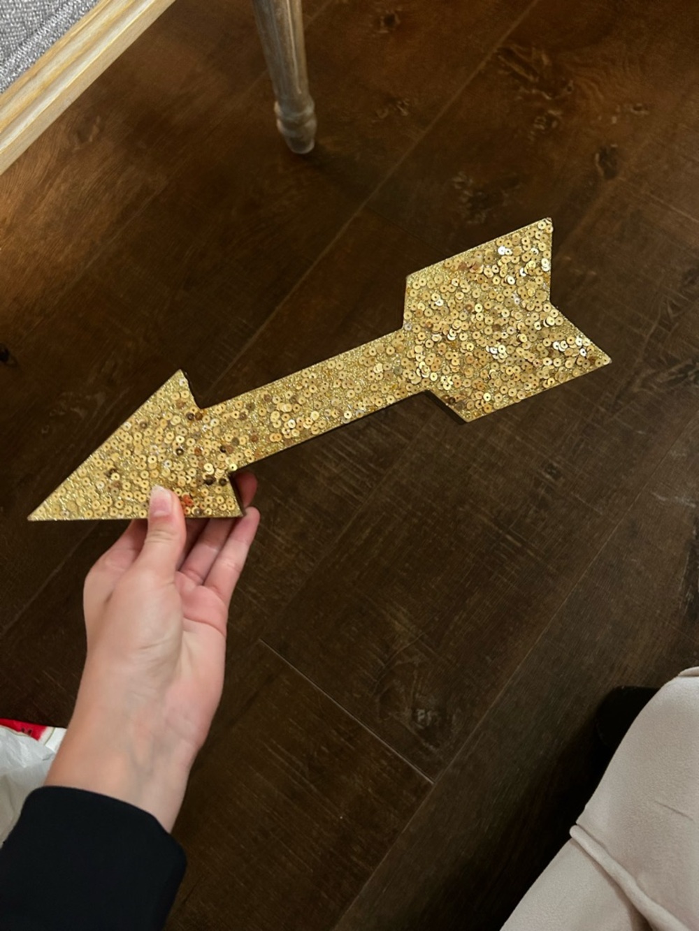 Gold Sequin Arrow Wall Decor